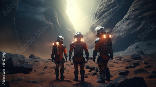 group of people in a cave HD 8K wallpaper Stock Photographic Image