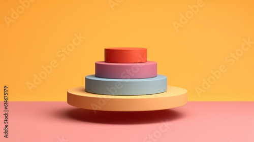 Stand podium wall scene pastel color background  geometric shape for product display presentation. Minimal scene for mockup products  stage showcase  promotion display.
