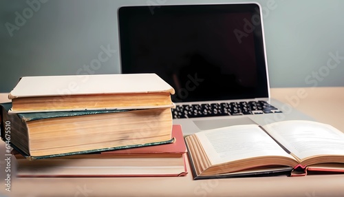 graduation laptop and books   concept