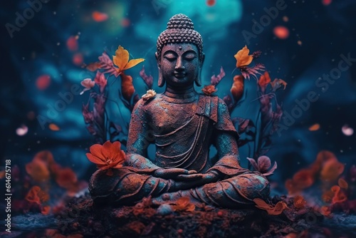Assertive Samantabhadra Buddha, illustration, generative ai photo