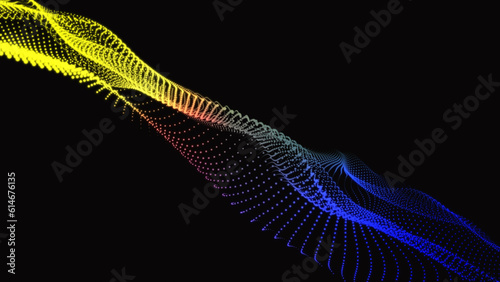 Innovative Trapcode Form Animations background. technological abstraction multi color wave. Using trapcode form, create an animated background that loops. Background of abstract digital shapes.