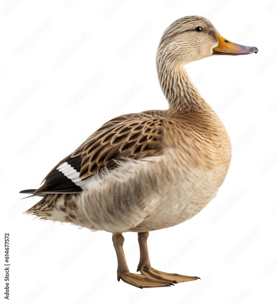 Duck isolated on the transparent background PNG. AI generative.