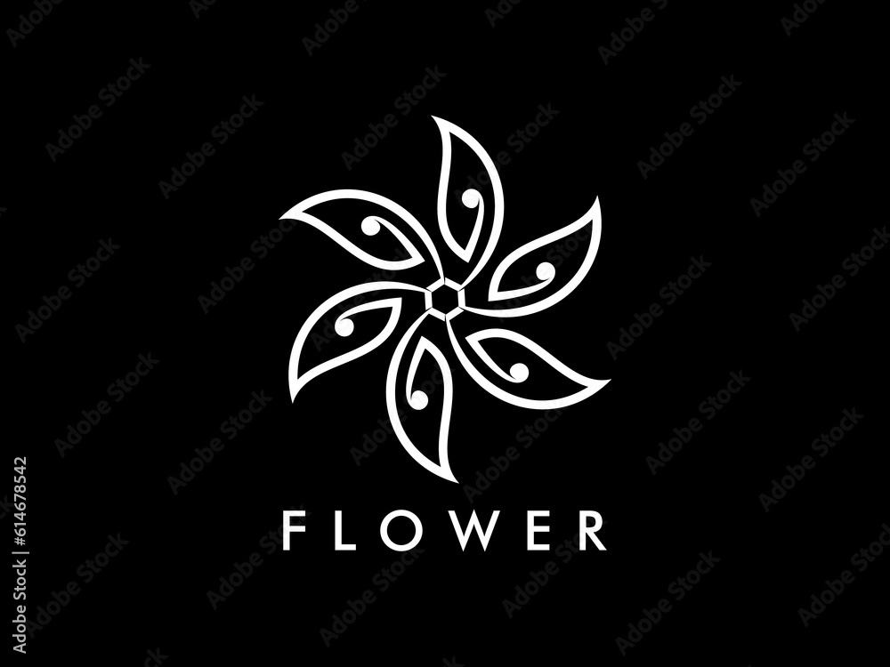 Abstract elegant flower logo icon vector design. Universal creative premium symbol Abstract elegant flower logo icon vector design. Universal creative premium symbol