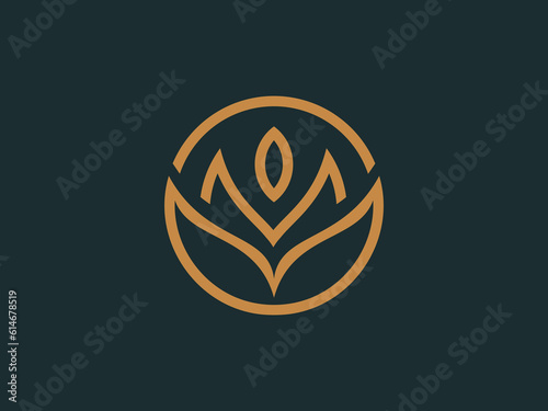 Abstract elegant flower logo icon vector design. Universal creative premium symbol