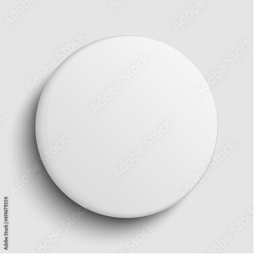 Badge button on background  glass white circle