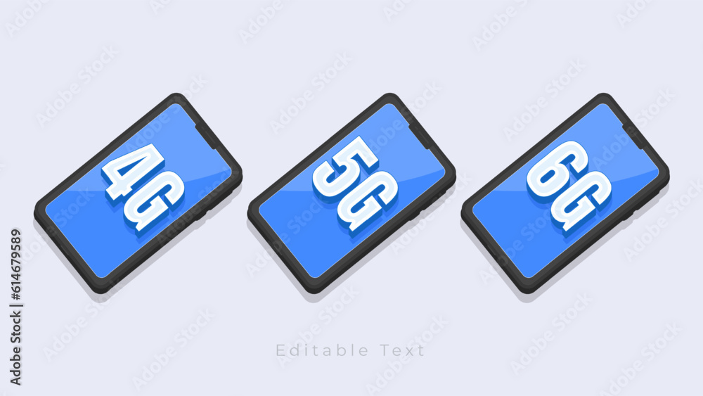 technology concept. Smartphones with text networks 4G, 5G, and 6G. A new generation network with ultra-fast internet technology concept. Smartphones with text networks 4G, 5G, and 6G. A new generation network with ultra-fast internet