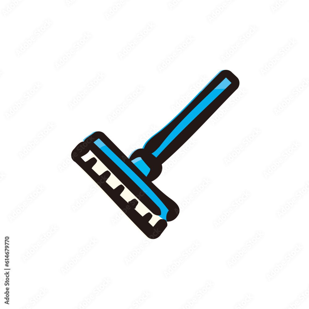 Floor brush - Cleaning and housekeeping icon/illustration (Hand-drawn line, colored version) Floor brush - Cleaning and housekeeping icon/illustration (Hand-drawn line, colored version)