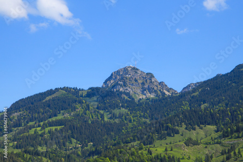 View at the Wendelstein Mountain in Bayrischzell in Mangfall Mountains, Bavaria - Germany