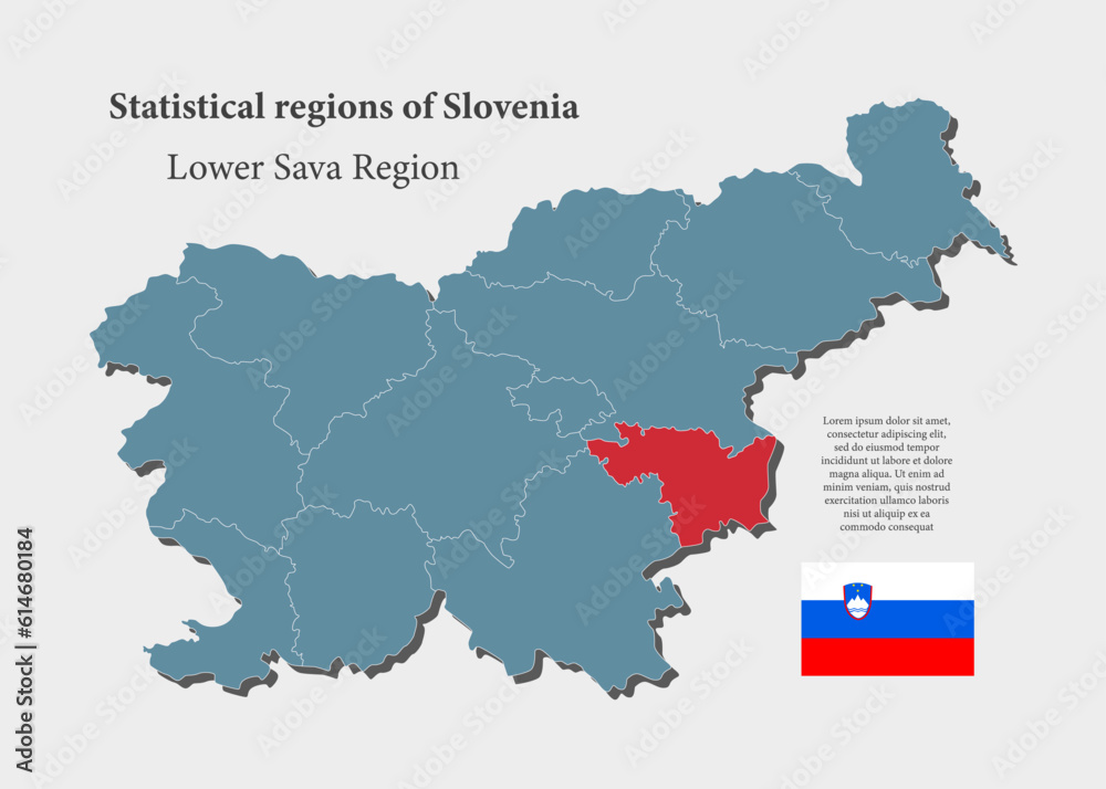 Vector map Slovenia and Lover Sawa region