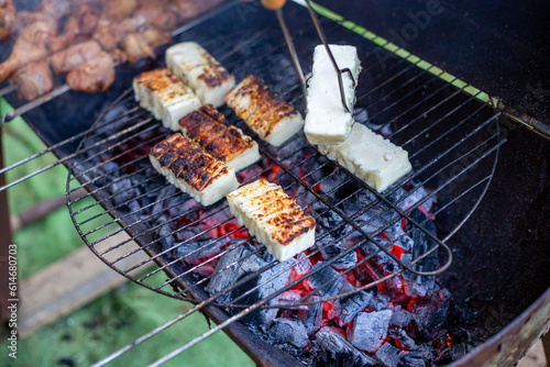 Grilled halloumi cheese photo