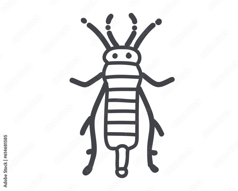Cockroach isolated on white background, doodle vector illustration Cockroach isolated on white background, doodle vector illustration