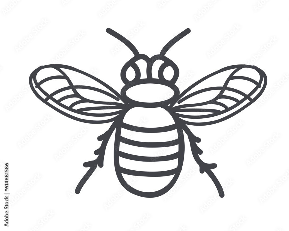 wasp isolated on white background, doodle vector illustration wasp isolated on white background, doodle vector illustration