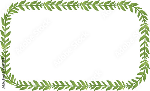 Sector Shape leaves frame green leaf wreath frame picture vector photo frame floral border decoration botanical branches elements winner award congratulations wedding anniversary new year Christmas