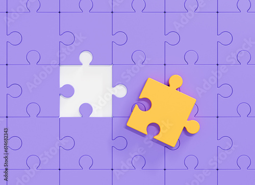 Valokuva 3D Last piece of jigsaw puzzle