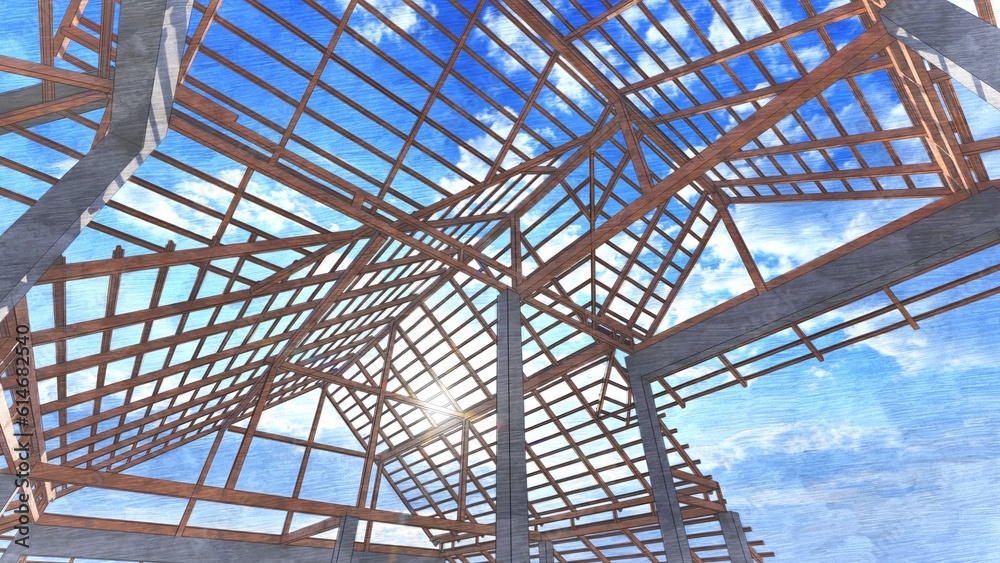 wood roof structure
