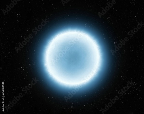Fototapeta Naklejka Na Ścianę i Meble -  White dwarf on a black background. Remnant of a dead star. Sun's core after a supernova.