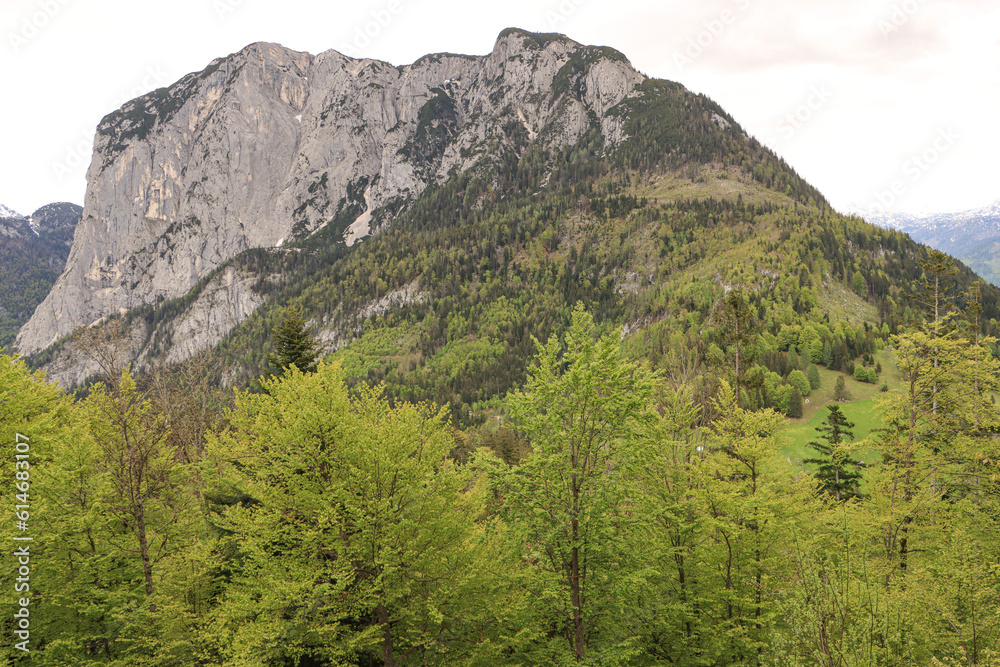 Frühling im Ausseerland; Blick vom Tressenstein zur Trisselwand