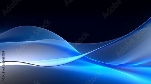 Illustration of a blue abstract background with flowing wave-like lines