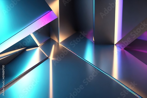 Dynamic interplay of light and shadows in a holographic environment, Generative AI