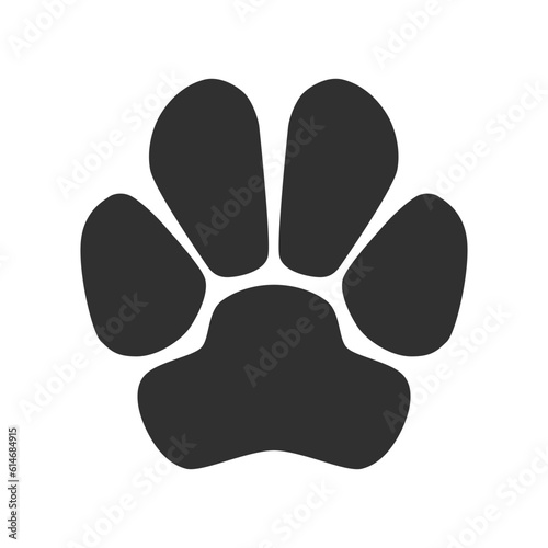 Dog or cat paw print flat vector icon for pet apps and websites