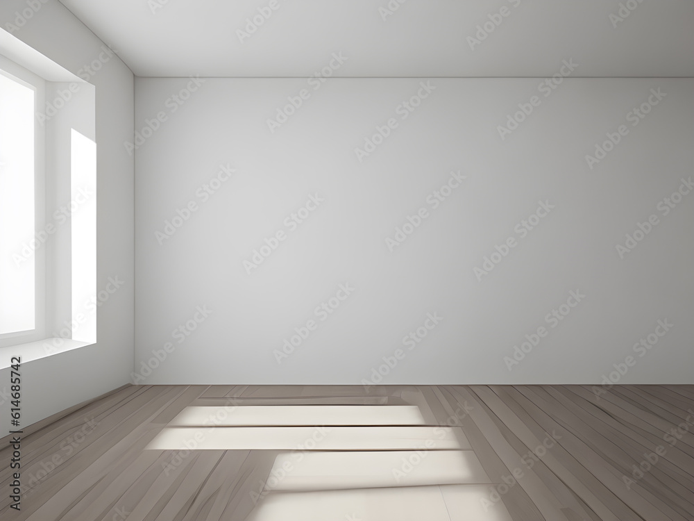 Interior of an empty white studio room. Generative AI Interior of an empty white studio room. Generative AI