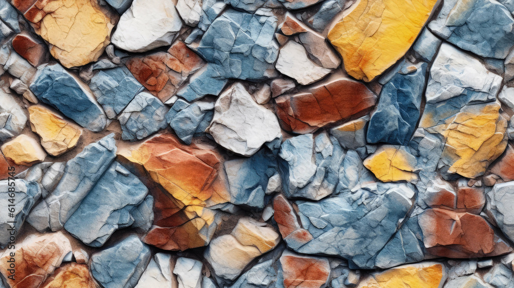 rock texture with mixed coloring with seamless. ideal for wallpapers, panels, decorations. optimized for 16/9 format - HD. Ai generated. - obrazy, fototapety, plakaty 