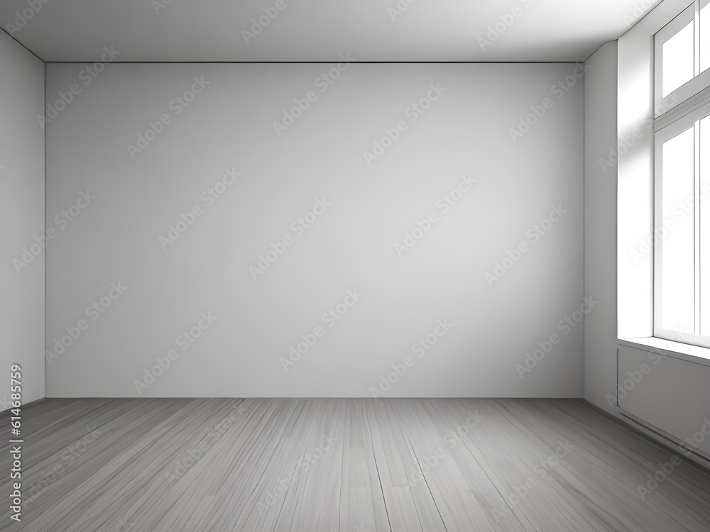 Interior of an empty white studio room. Generative AI Interior of an empty white studio room. Generative AI