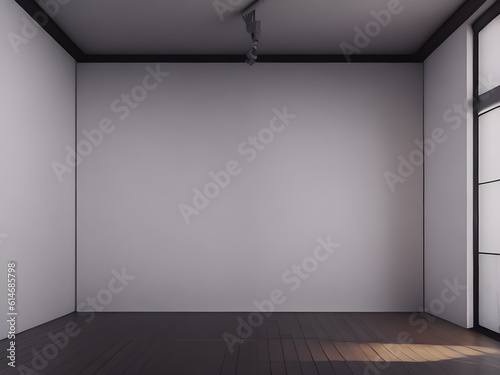 Interior of an empty white studio room. Generative AI © magr80