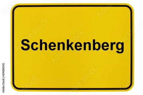 Illustration eines Ortsschildes der Gemeinde Schenkenberg in Brandenburg photo