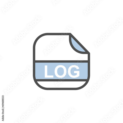 LOG File Extension, Rounded Square Icon with Text - Format Extension Icon Vector Illustration.