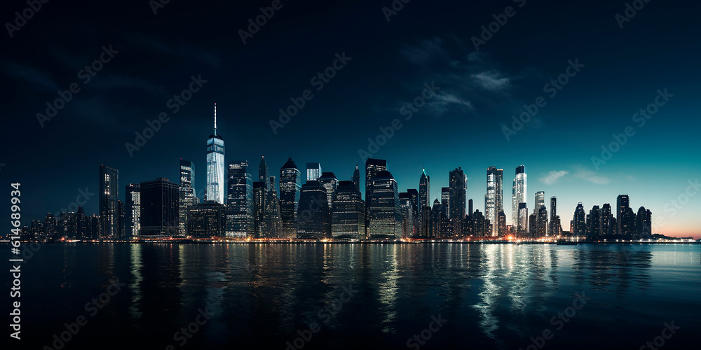 generative ai illustration of the skyline of new york