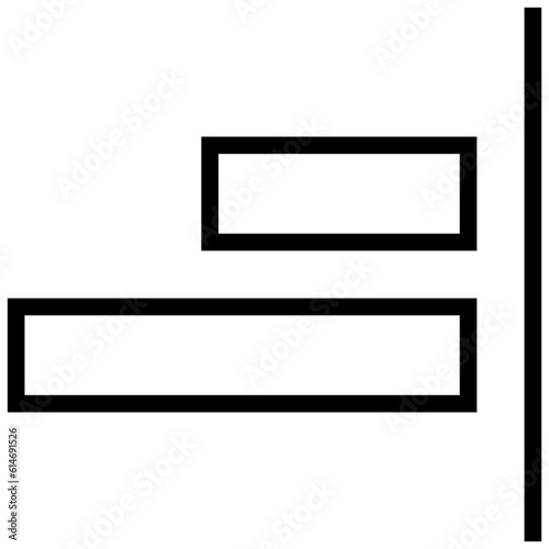 align right icon. A single symbol with an outline style