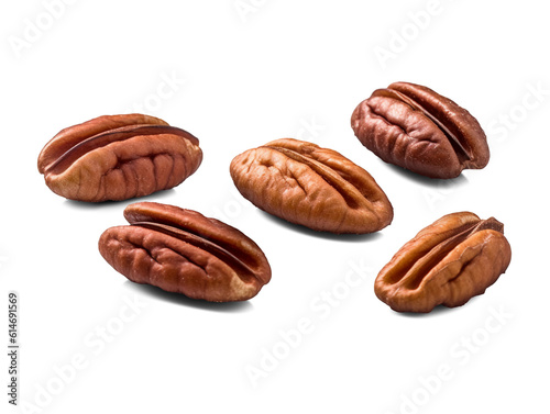 Pecan nuts isolated on transparent or white background, png