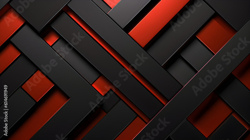 Minimalist pattern black luxury background with metallic red lines, grid pattern