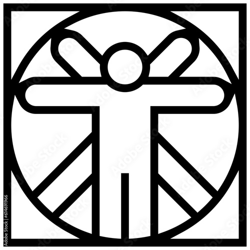 anthropology icon. A single symbol with an outline style photo