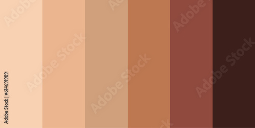 Skin tone color scale chart. Brown palette vector human skin infographic banner icon
