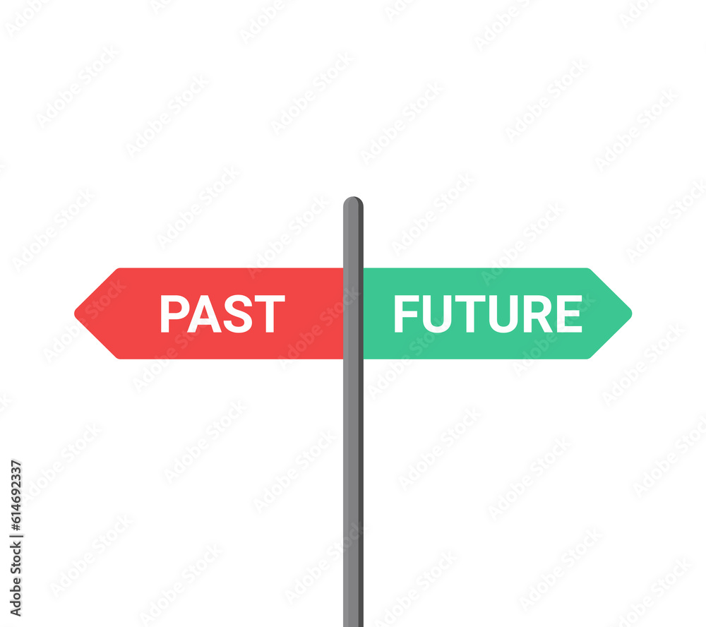 Future past present board icon. Now pas and future way destiny sign Future past present board icon. Now pas and future way destiny sign