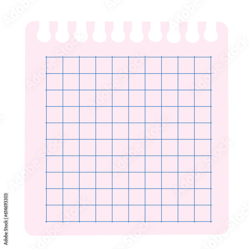 Square squared paper from a notebook. Empty notebook paper. Education concept. Vector illustration