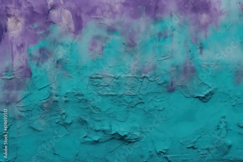 Turquoise purple abstract background. Gradient purple wall texture. Old rough paint. Generative AI.