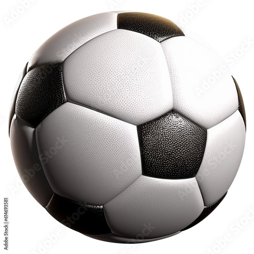 Realistic simple soccer ball. Isolated on a transparent background. Generative Ai