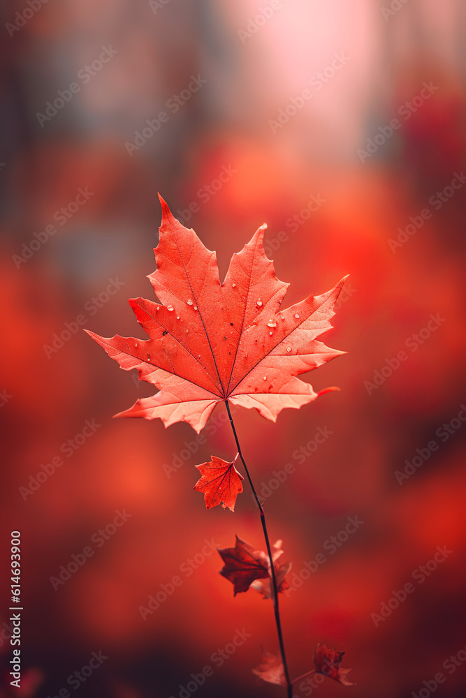 Autumn creative concept of warm reddish colors, branches of fallen red, yellow and orange leaves on a rainy autumn day. Illustration. Generative AI. Autumn creative concept of warm reddish colors, branches of fallen red, yellow and orange leaves on a rainy autumn day. Illustration. Generative AI.