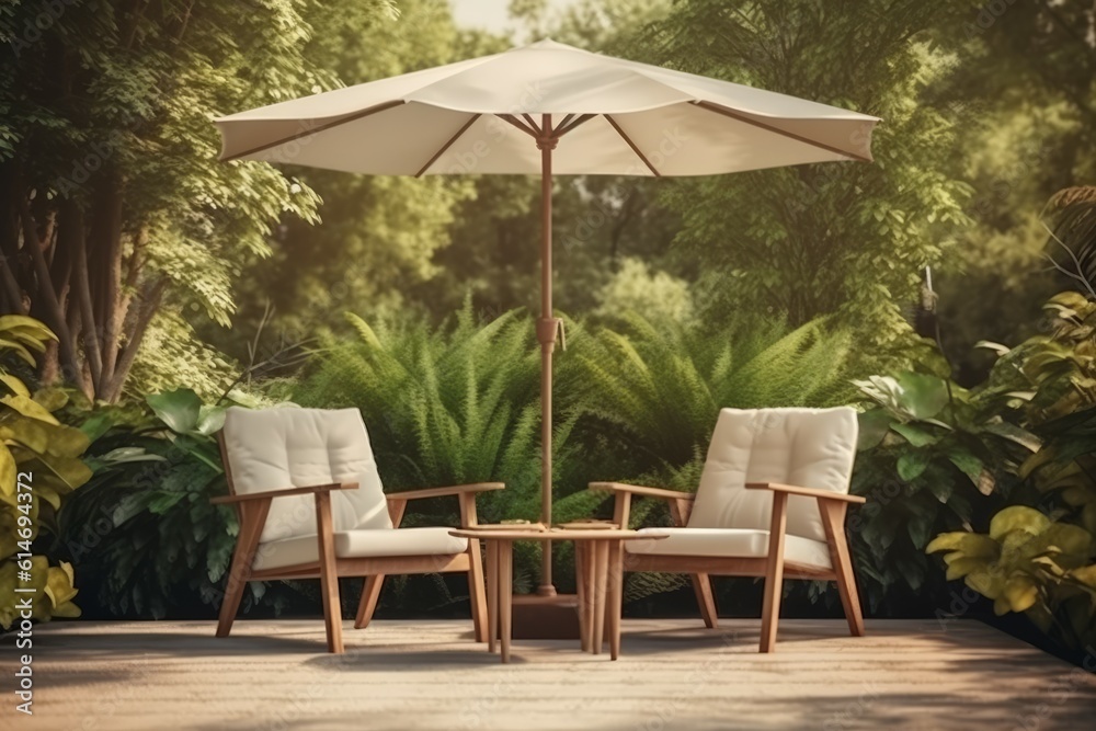 Garden furniture background. Generate Ai Garden furniture background. Generate Ai
