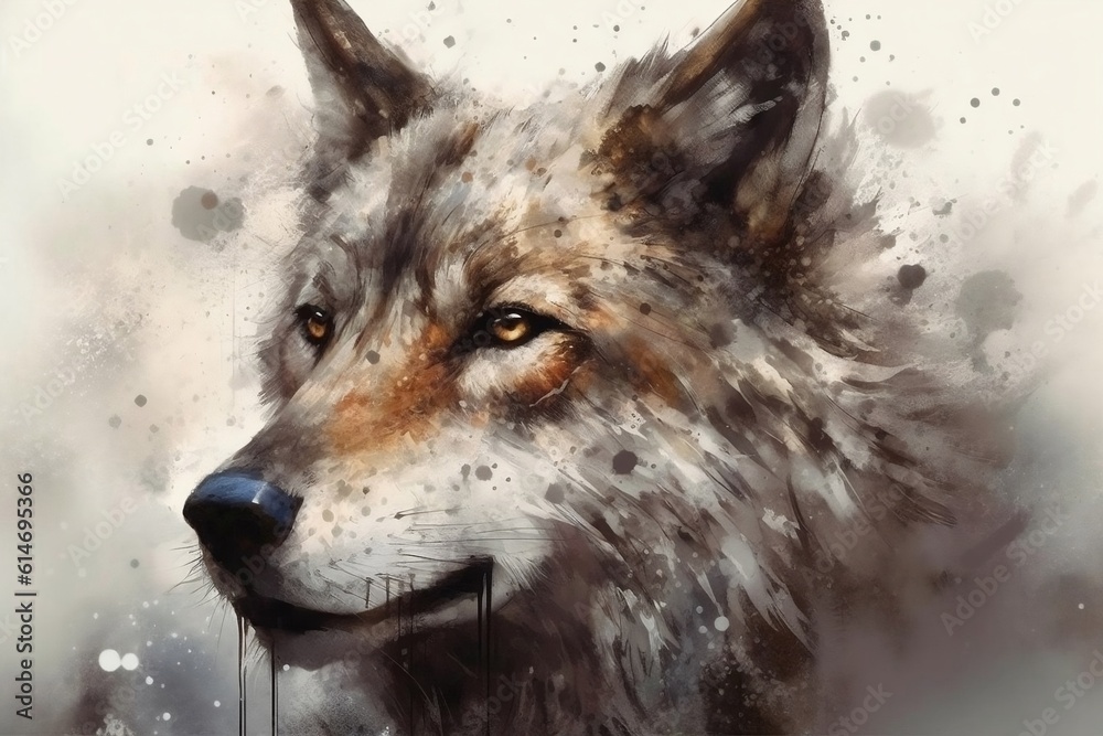 Fototapeta wolf in the snow