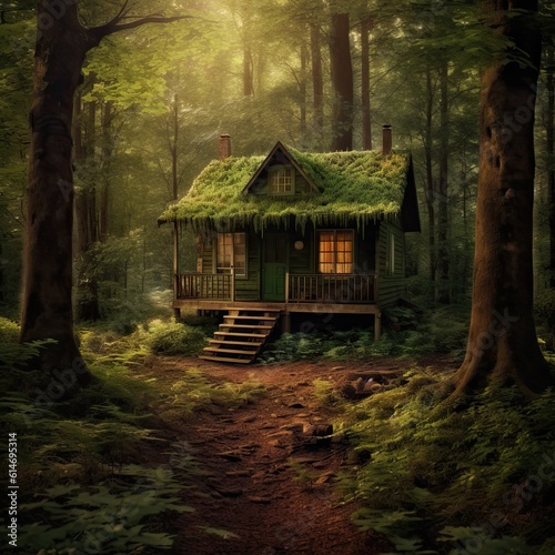 wooden bridge in the forest