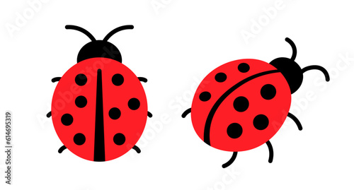 Obraz na plátne Lady bug cartoon flat icon