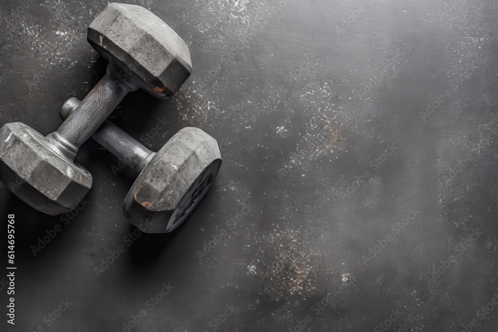 gym background with body building material on a concrete floor, generative ai gym background with body building material on a concrete floor, generative ai