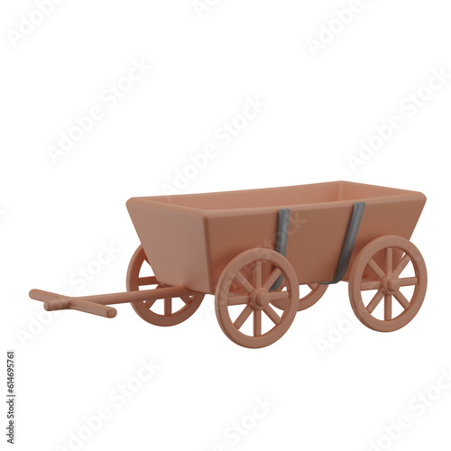 3D Horse Cart Illustration