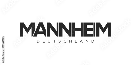Mannheim Deutschland, modern and creative vector illustration design featuring the city of Germany for travel banners, posters, and postcards.