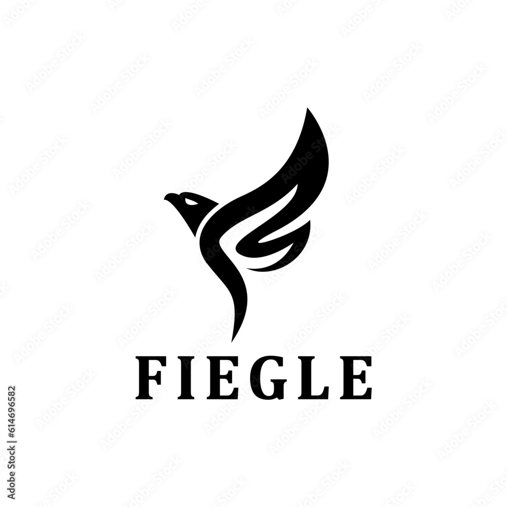Abstract eagle logo with letter