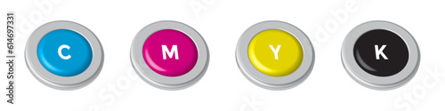 buttons set, cmyk color mode, vector illustration 